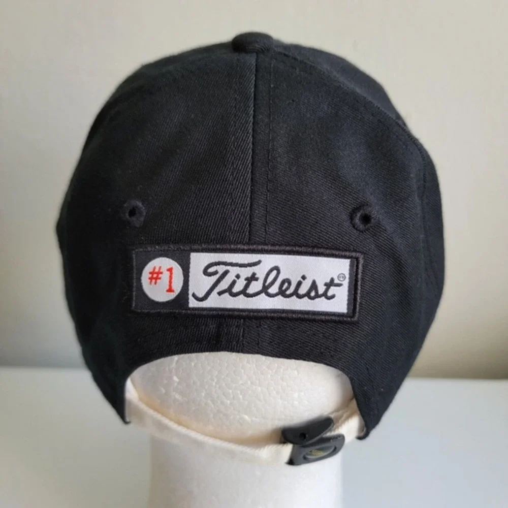 Titleist FootJoy FJ Golf Strapback Hat Cap‎ Logo Black Red Adjustable Men